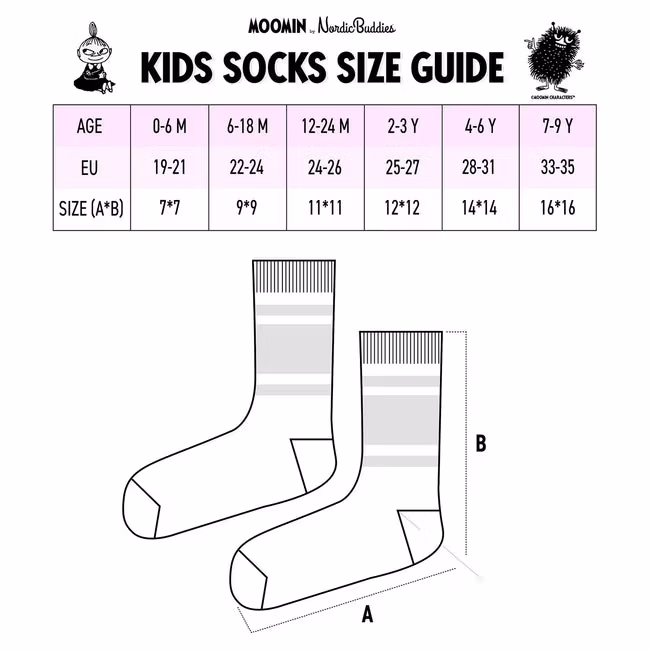 Nordic Buddies Snorkmaiden And Little My Kids Socks, Double Pack