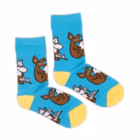 Nordic Buddies Moomintroll and Sniff Kids Socks, Turquoise