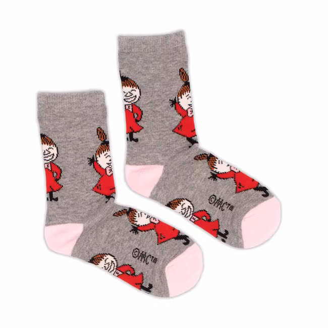 Skarpetki Nordic Buddies Little My Kids w kolorze szarym i jasnoróżowym