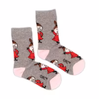 Nordic Buddies Little My Kids Socks, Grey and Light pink