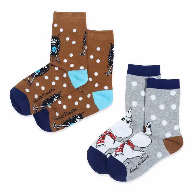 Nordic Buddies Moomintroll and Stinky Kids Socks, Double Pack