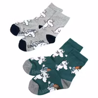 Nordic Buddies Moomintroll Kids Socks, Double Pack