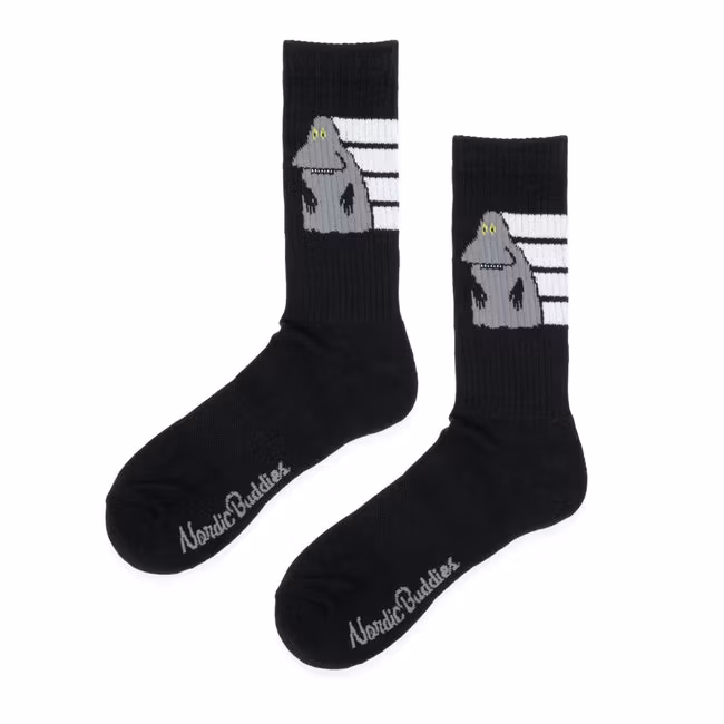 Nordic Buddies Groke Active Crew Herrensocken, Schwarz
