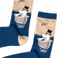 Nordic Buddies Moominpappa Boating Men Socks, Beige & Blue