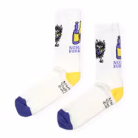 Nordic Buddies Stinky's Get Away Men's Retro Socks, White, Violet and Yellow