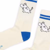 Nordic Buddies Moomintroll Men's Retro Socks, White & Blue