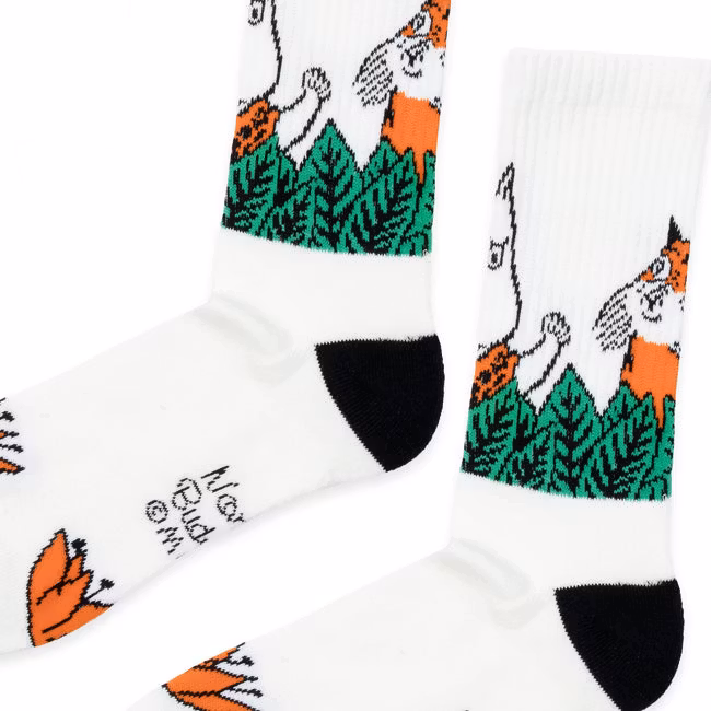 Nordic Buddies Moomin 80 Retro Sokken voor Heren, Wit