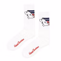 Nordic Buddies Moomintroll Active Crew Men's Socks, White/Blue/Red