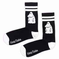 Nordic Buddies The Groke's Evening Walk Men's Retro Socks, Black/White