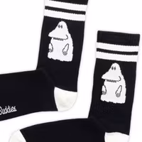 Nordic Buddies The Groke's Evening Walk Men's Retro Socks, Black/White