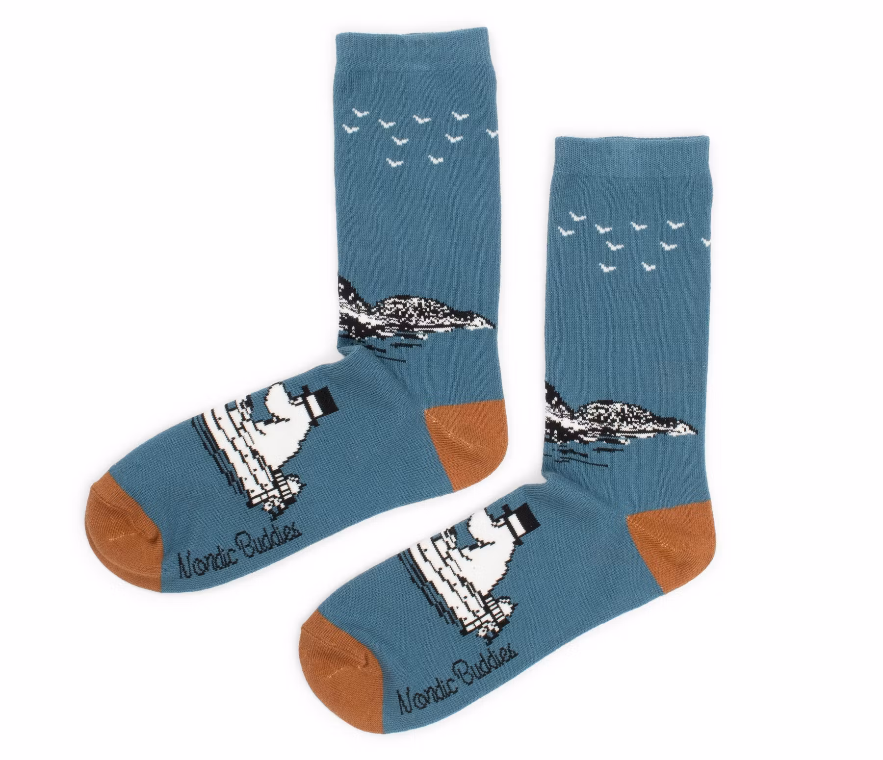 Nordic Buddies Moominpapa Boating Herrensocken, Petrolblau/Braun