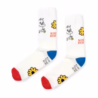 Nordic Buddies Moomintroll's Flower Men's Retro Socks, White/Red/Dark Blue