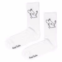 Nordic Buddies Moomintroll Running Mens Retro Socks, White