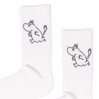 Nordic Buddies Moomintroll Running Mens Retro Socks, White