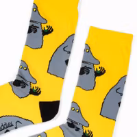 Nordic Buddies The Groke's Evening Walk Men Socks,  Yellow/Black