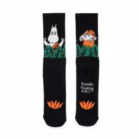 Nordic Buddies Moomin 80 Men's Retro Socks, Black