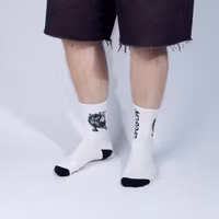 Nordic Buddies Stinky's Getaway Men's Retro Socks, White/Black