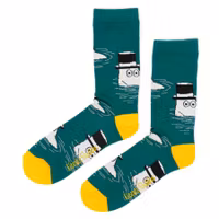 Nordic Buddies Moominpappa Swimming Men Socks, Petrol Green/Yellow