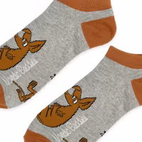 Nordic Buddies Sniff Thinking Men's Ankle Socks, Grey/Brown