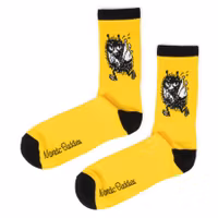 Nordic Buddies Stinky Pranking Men's Retro Socks, Yellow/Black