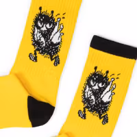 Nordic Buddies Stinky Pranking Men's Retro Socks, Yellow/Black