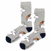 Nordic Buddies Moomintroll Adventuring Men Socks, Grey