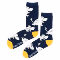 Nordic Buddies Moomintroll Running Men Socks, Navy/Yellow