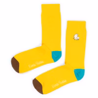 Nordic Buddies Moomintroll Embroidery Men Socks, Yellow/Petrol/Brown