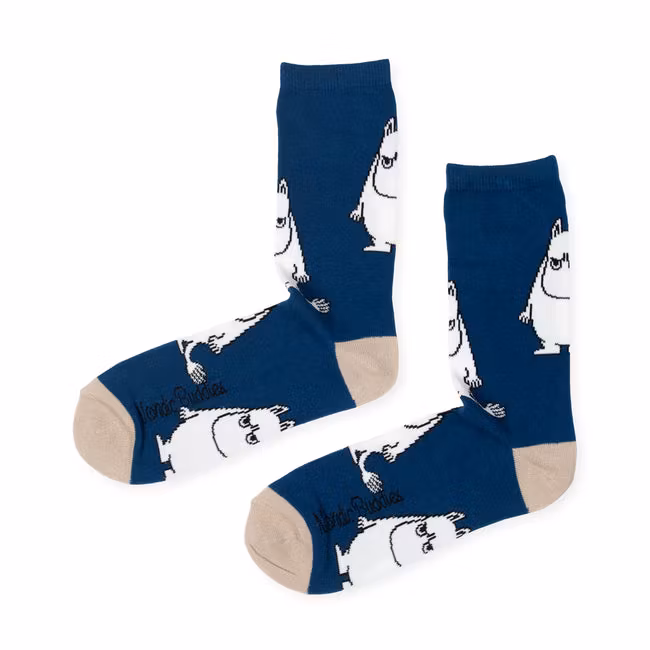 Nordic Buddies Moomintroll Grumpy Men Socks, Navy