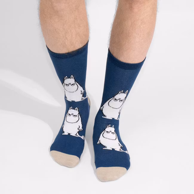 Nordic Buddies Moomintroll Grumpy Men Socks, Navy
