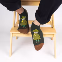 Nordic Buddies Snufkin Travelling Men Ankle Socks, Green/Brown