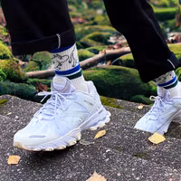 Nordic Buddies Moomintroll Men's Retro Socks, White/Blue/Petrol