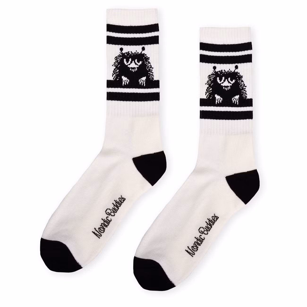 Nordic Buddies Stinky Men's Retro Socks, White/Black