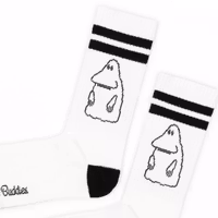 Nordic Buddies The Groke Men's Retro Socks, White/Black