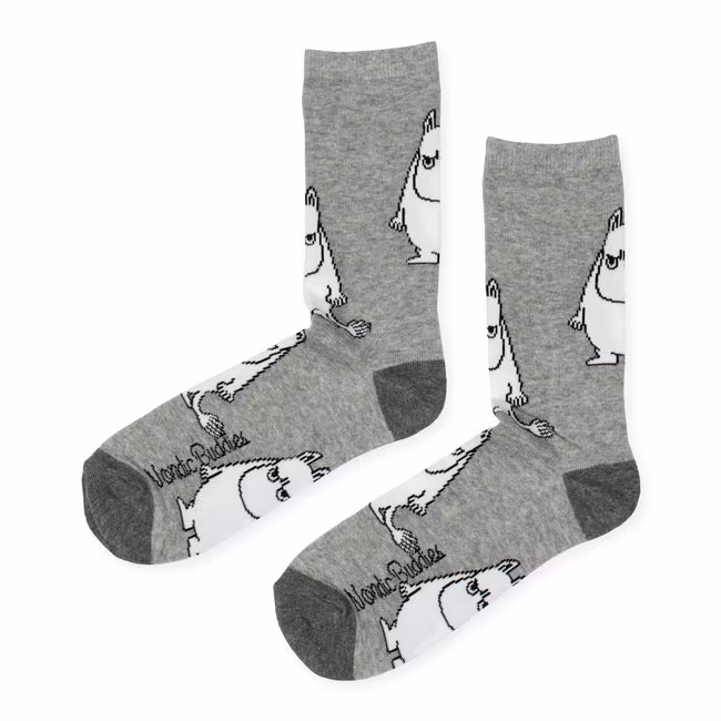 Skarpetki męskie Nordic Buddies Moomintroll Grumpy, szare