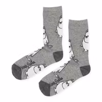 Nordic Buddies Moomintroll Grumpy Men Socks, Grey