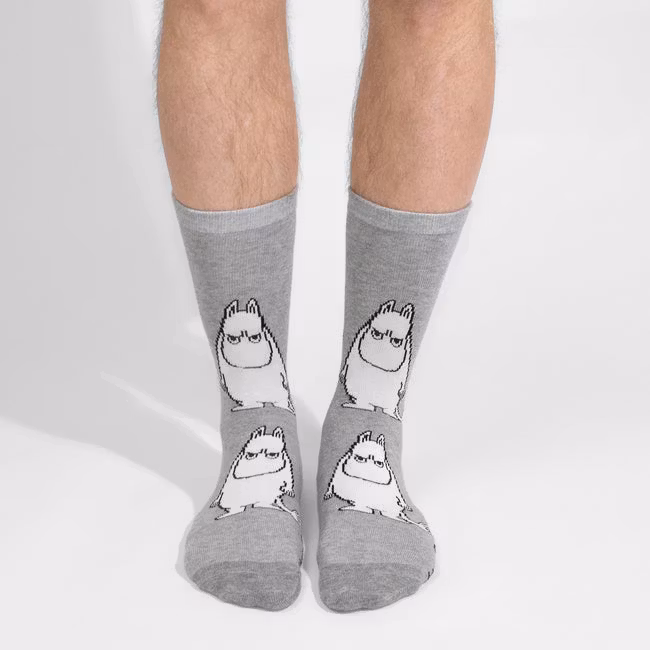 Skarpetki męskie Nordic Buddies Moomintroll Grumpy, szare