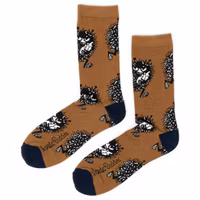 Nordic Buddies Stinky`s Getaway Men Socks, Brown/Navy