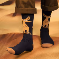 Nordic Buddies Sniff Wondering Men Socks, Black/Brown