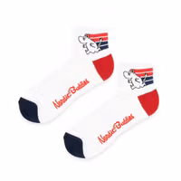 Nordic Buddies Moomintroll Active Men's Ankle Socks, White/Blue/Red