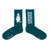 Nordic Buddies Moomintroll Angry Men's Retro Socks, Green