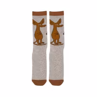 Nordic Buddies Sniffs Butt Men Socks, Grey & Brown