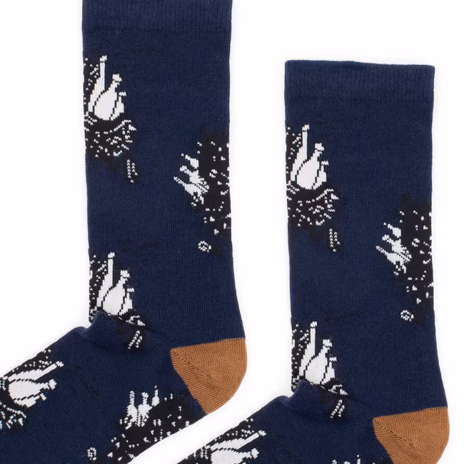 Nordic Buddies Stinky`s Getaway Men Socks, Navy & Brown