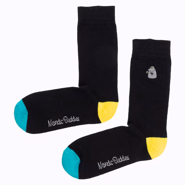 Nordic Buddies The Groke's Evening Walk Haft, Czarny/Żółty/Turkusowy