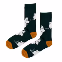 Nordic Buddies Moomin 80 Men's Socks, Green/Mustard