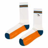Nordic Buddies Moomintroll Embroidery Men Socks, White/Orange/Petrol