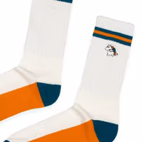 Nordic Buddies Moomintroll Embroidery Men Socks, White/Orange/Petrol