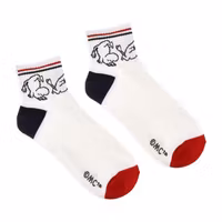 Nordic Buddies Moomintroll Running Men's Retro Ankle Socks, White/Navy/Red