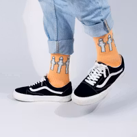 Nordic Buddies Hattifatteners Men's Retro Socks, Peach and Turquoise