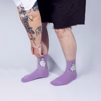 Nordic Buddies Moomintroll Angry Men's Retro Socks, Purple